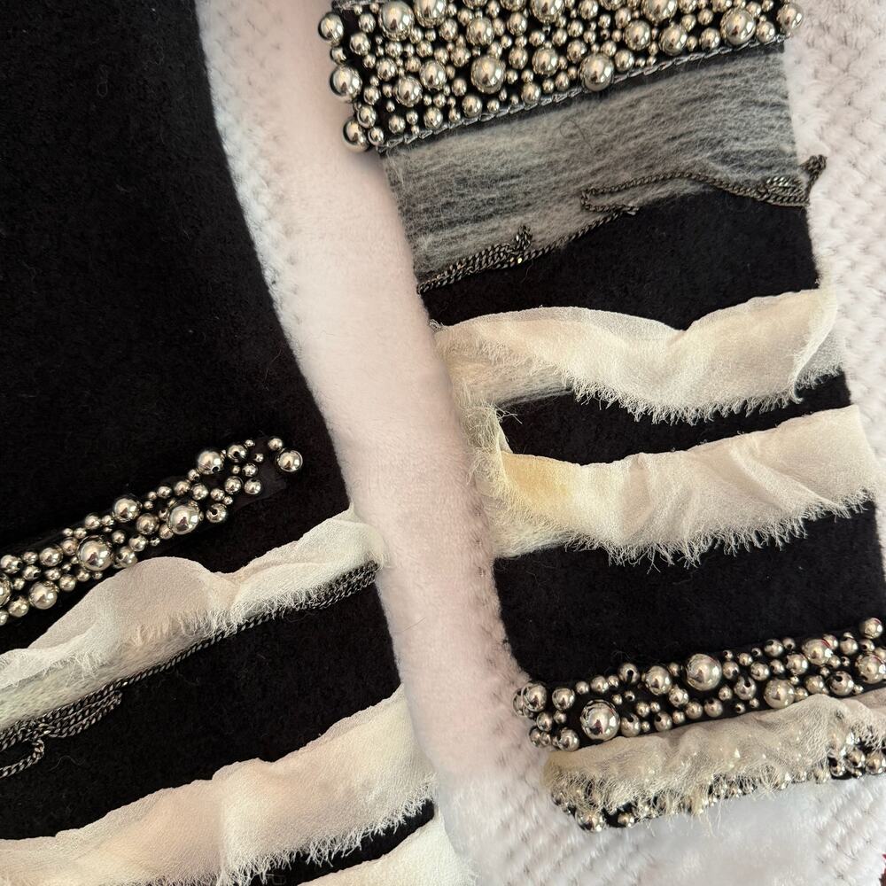 diane von furstenberg beaded lace wool sweater lexi size P - Picture 4 of 6